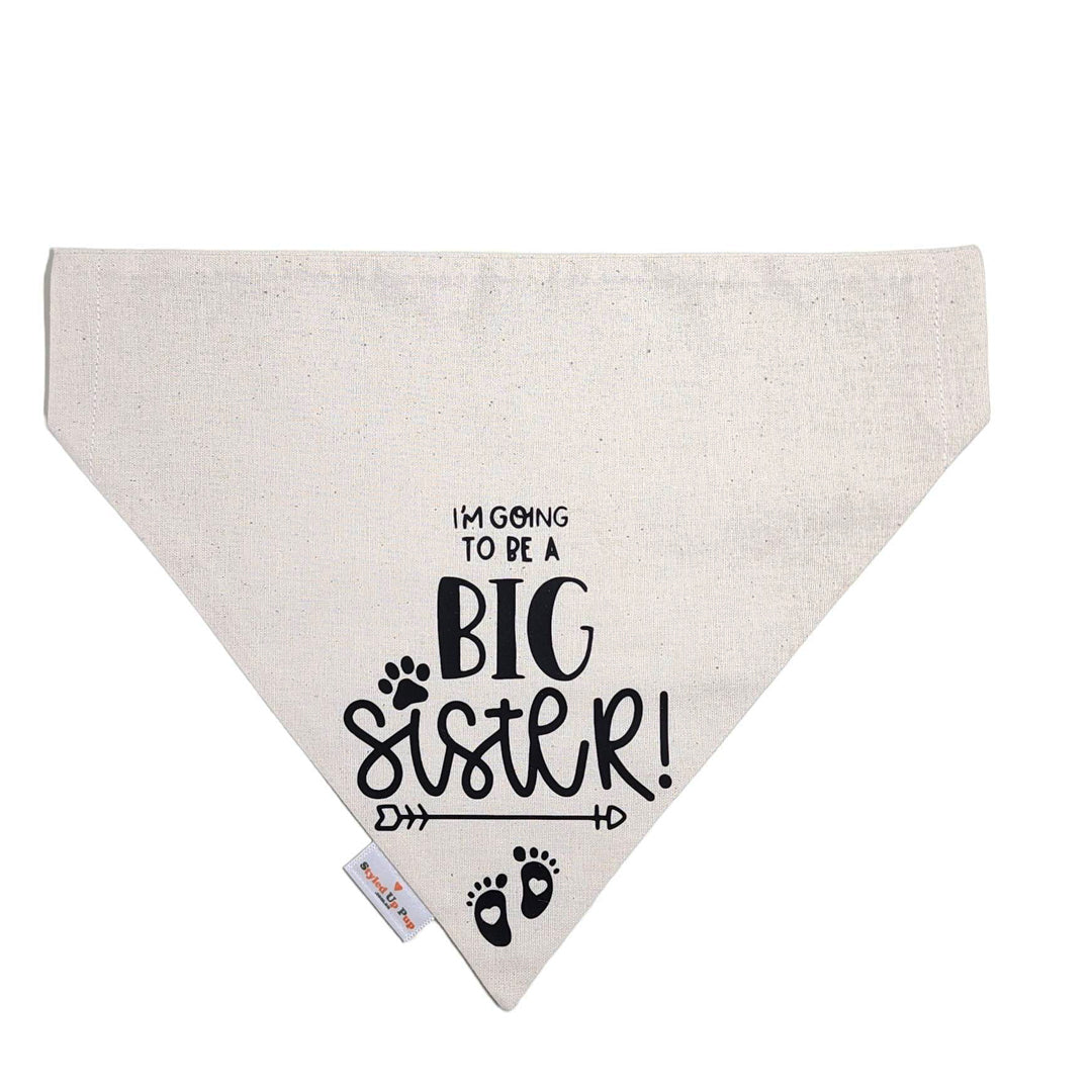 Styled Up Celebrations Over the collar Dog Bandana Baby Announcement I m going to be a big sister