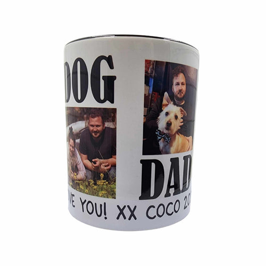 BEST DOG DAD EVER Photo Collage Personalised Coffee Mug - handmade coffee mug from Styled Up Pup  - Shop now at Styled Up Pup 