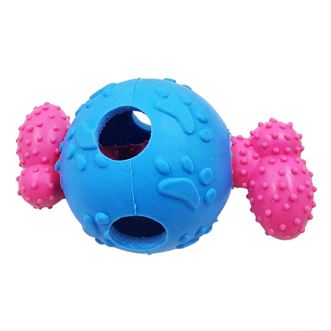 Dog Interactive Bouncy Rubber Dental Treat Ball Dog Toy