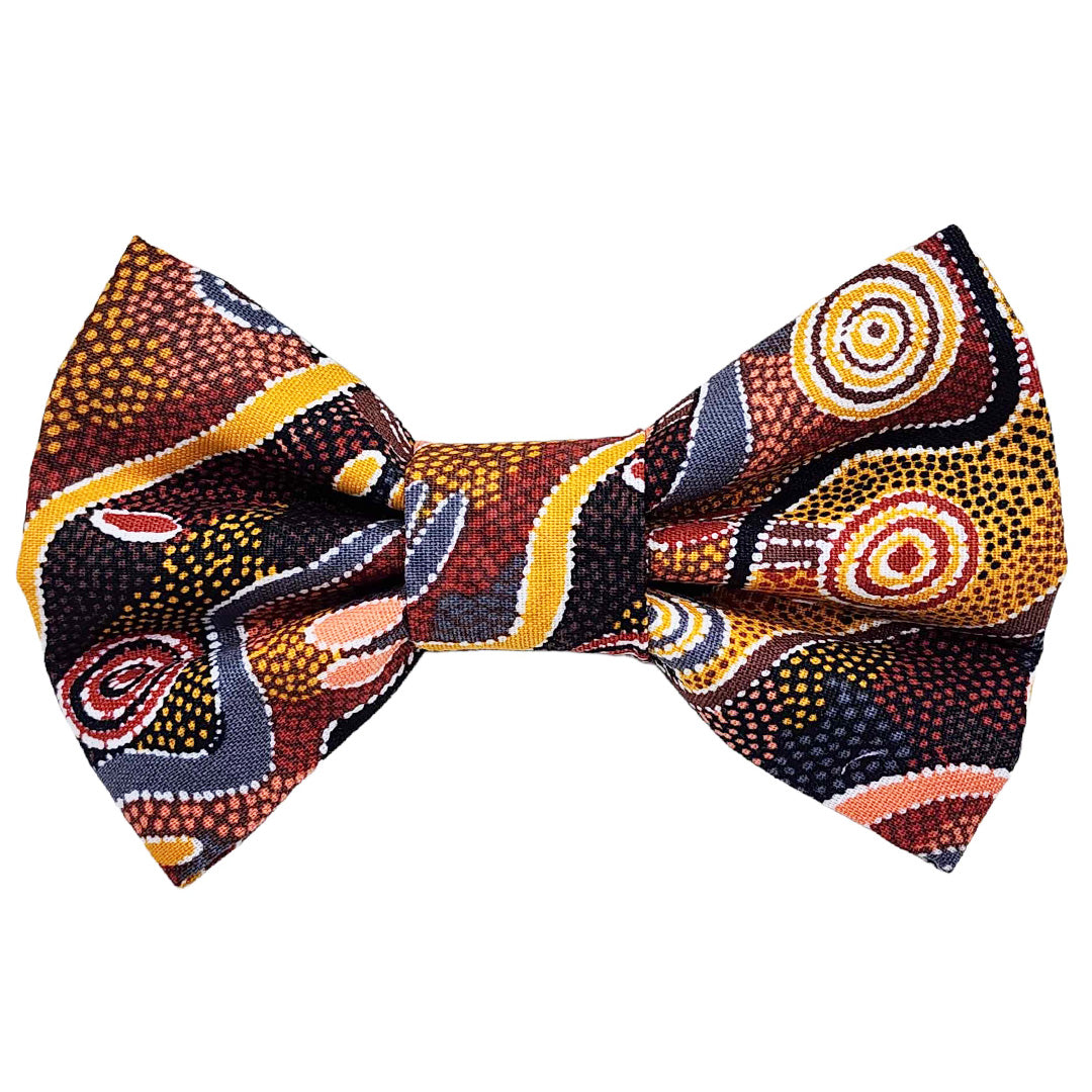 Indigenous Print Dog Bow Ties (Aboriginal Inspired Products) - handmade Dog Bow Tie from Styled Up Pup - Shop now at Styled Up Pup 