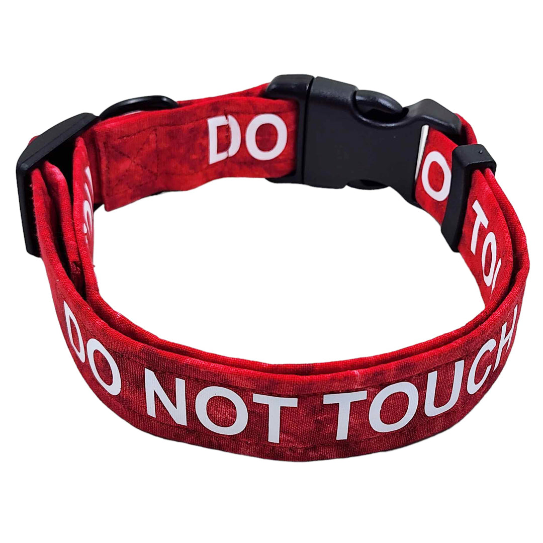 DO NOT TOUCH Traffic Light System Dog Collar (RED) - handmade Dog Collar from Styled Up Pup - Shop now at Styled Up Pup 