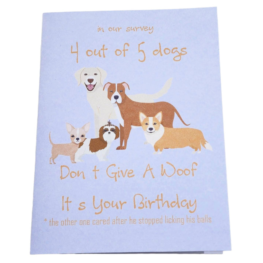 Happy Birthday Barkday card - Dogs don't give a woof its your birthday - handmade  from Styled Up Pup - Shop now at Styled Up Pup 