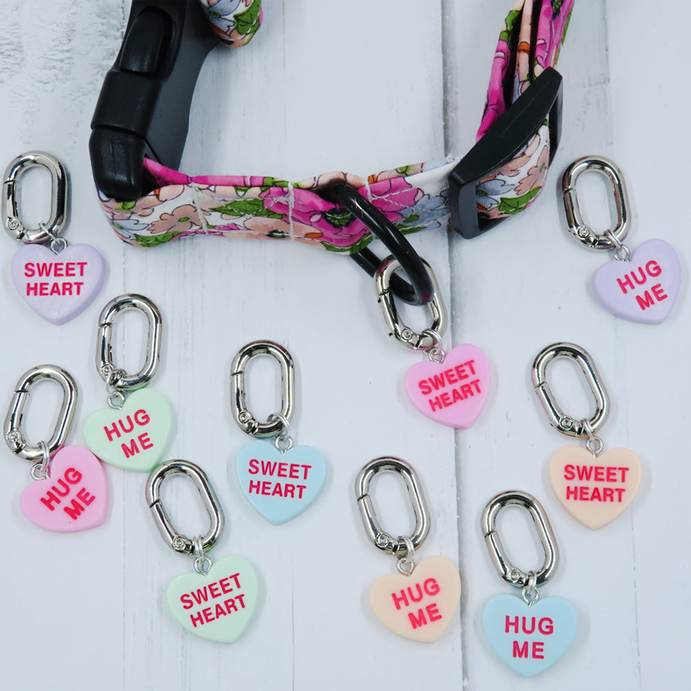 Candy Heart Dog Collar Charm (Sweet Heart & Hug Me) - Valentine’s Day