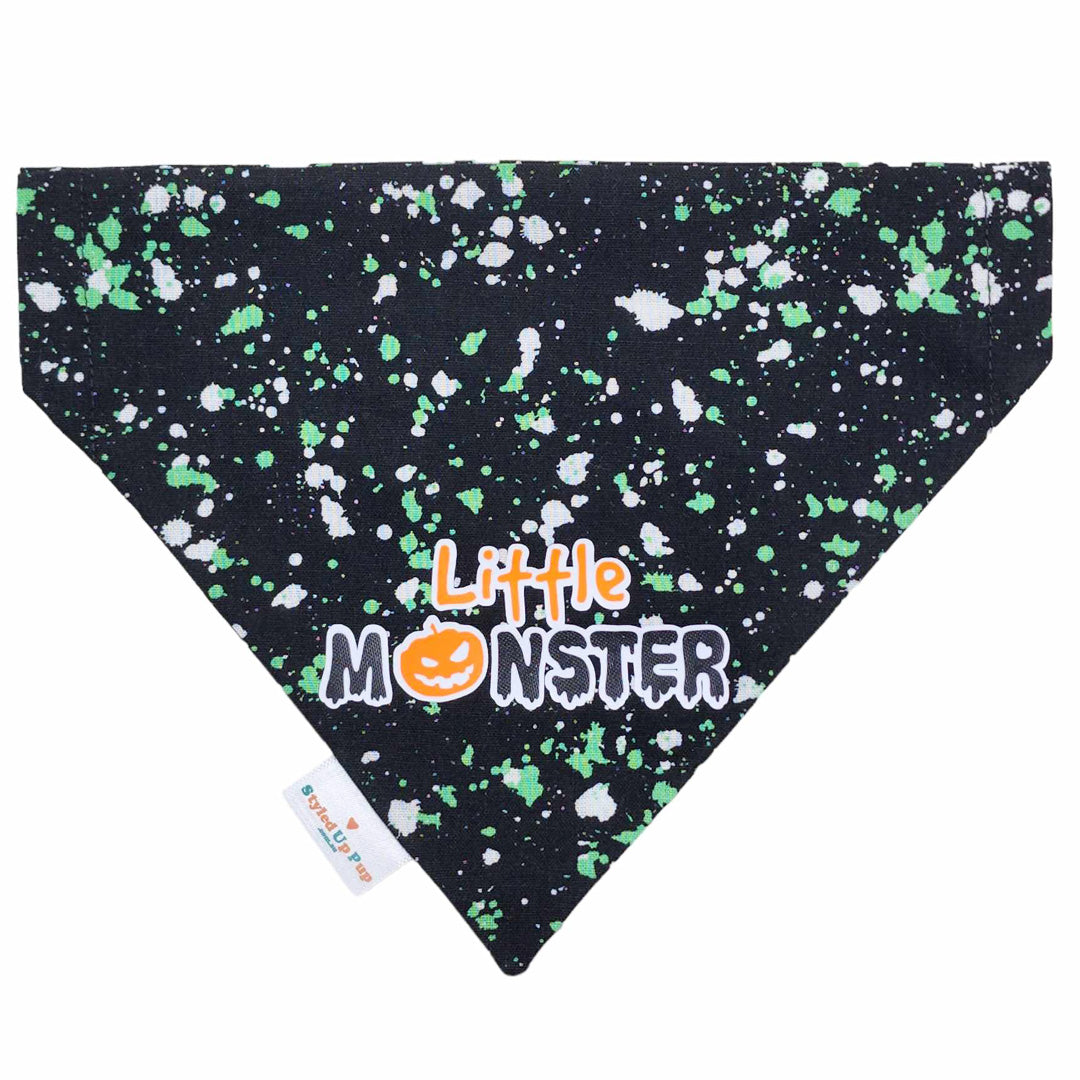 Dog Halloween Bandana Howl-o-ween Little Monster Dog Bandana Over-the-collar Styled Up Pup