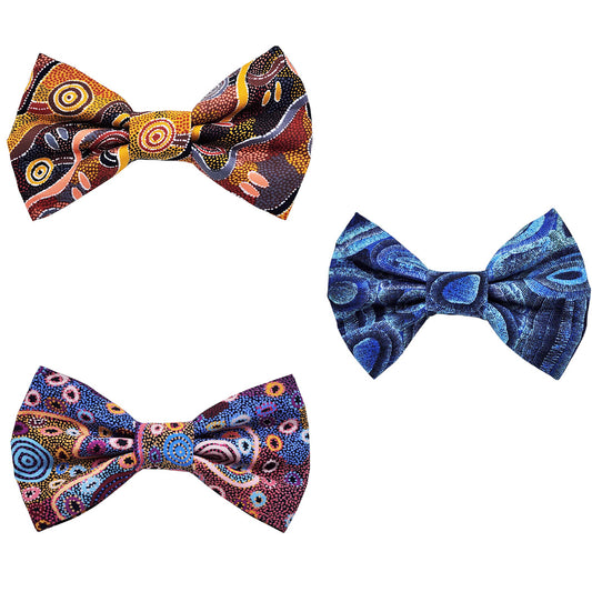 Indigenous Print Dog Bow Ties (Aboriginal Inspired Products) - handmade Dog Bow Tie from Styled Up Pup - Shop now at Styled Up Pup 