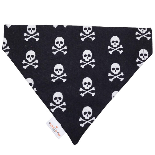 Skull Print Black and White Over-The-Collar Dog Bandana - handmade Dog Bandana from Styled Up Pup - Shop now at Styled Up Pup 