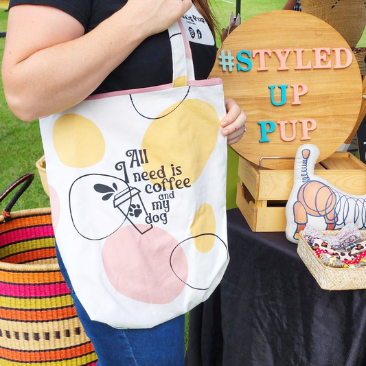 All I Need Is Coffee And My Dog(s) Tote Bag - handmade Tote Bag from Styled Up Pup  - Shop now at Styled Up Pup 