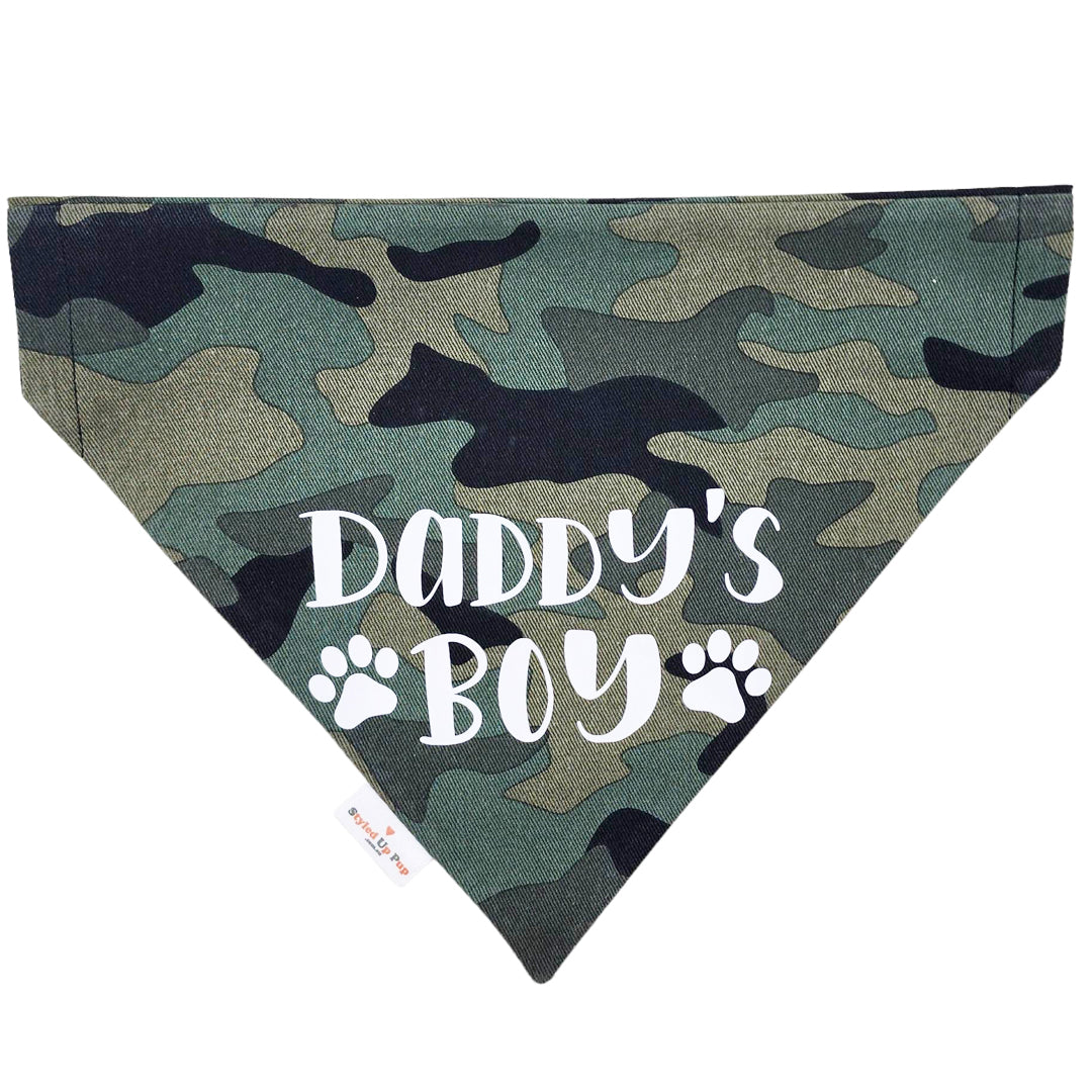 Daddy's Boy | Daddy's Girl Over-the-collar Camo Dog Bandana - handmade Dog Bandana from Styled Up Pup  - Shop now at Styled Up Pup 