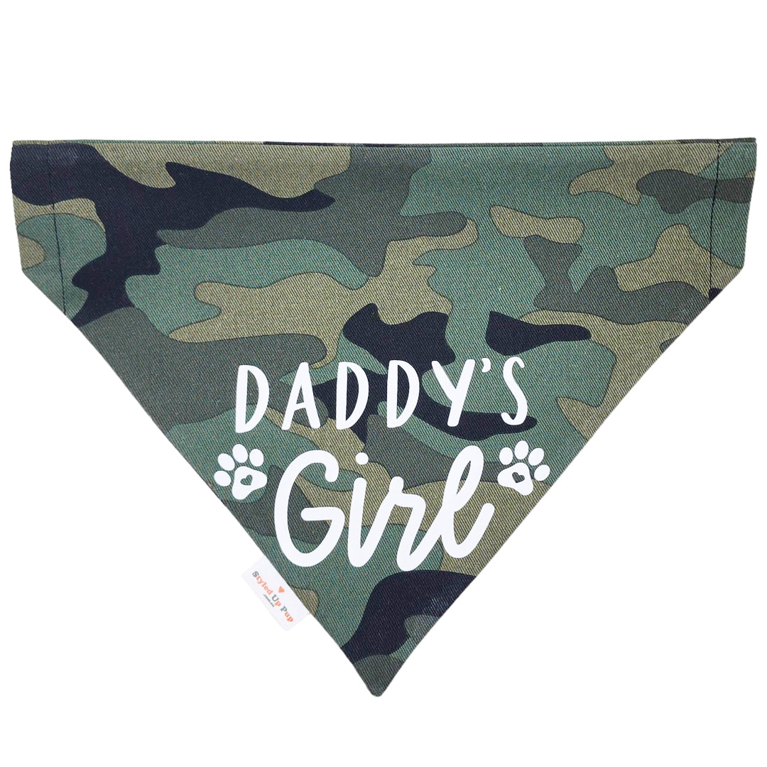 Daddy's Boy | Daddy's Girl Over-the-collar Camo Dog Bandana - handmade Dog Bandana from Styled Up Pup  - Shop now at Styled Up Pup 